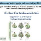 Resistance of arthropods to insecticides 2014-2022